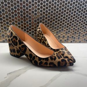 JCrew Leopard Print Block Heels